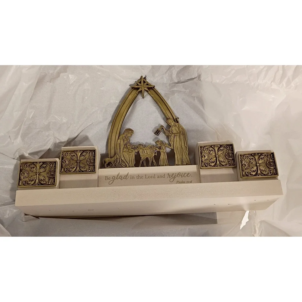 Abbey Press Holy Family Advent Candle Holder Nativity Christmas Decor AD147